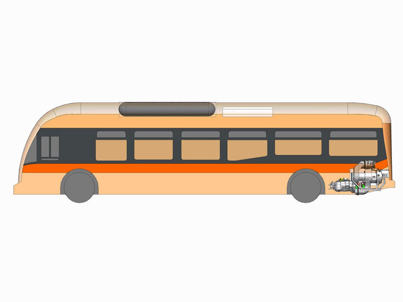 Microturbine CNG Hybrid Bus Concept-side view